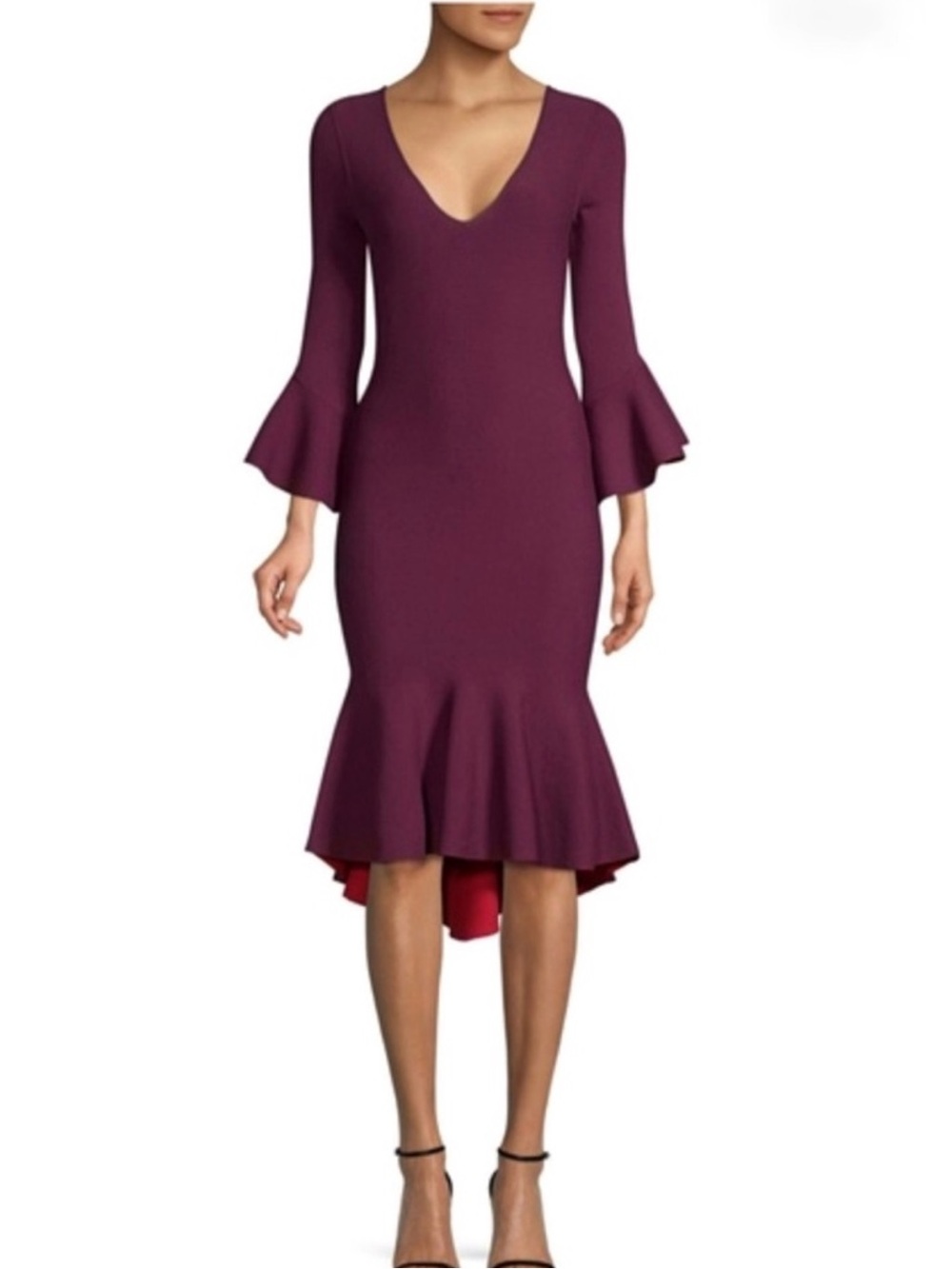 Milly Contrast Knit Mermaid Dress in Plum/Ruby  Sz P/XS MSRP $450